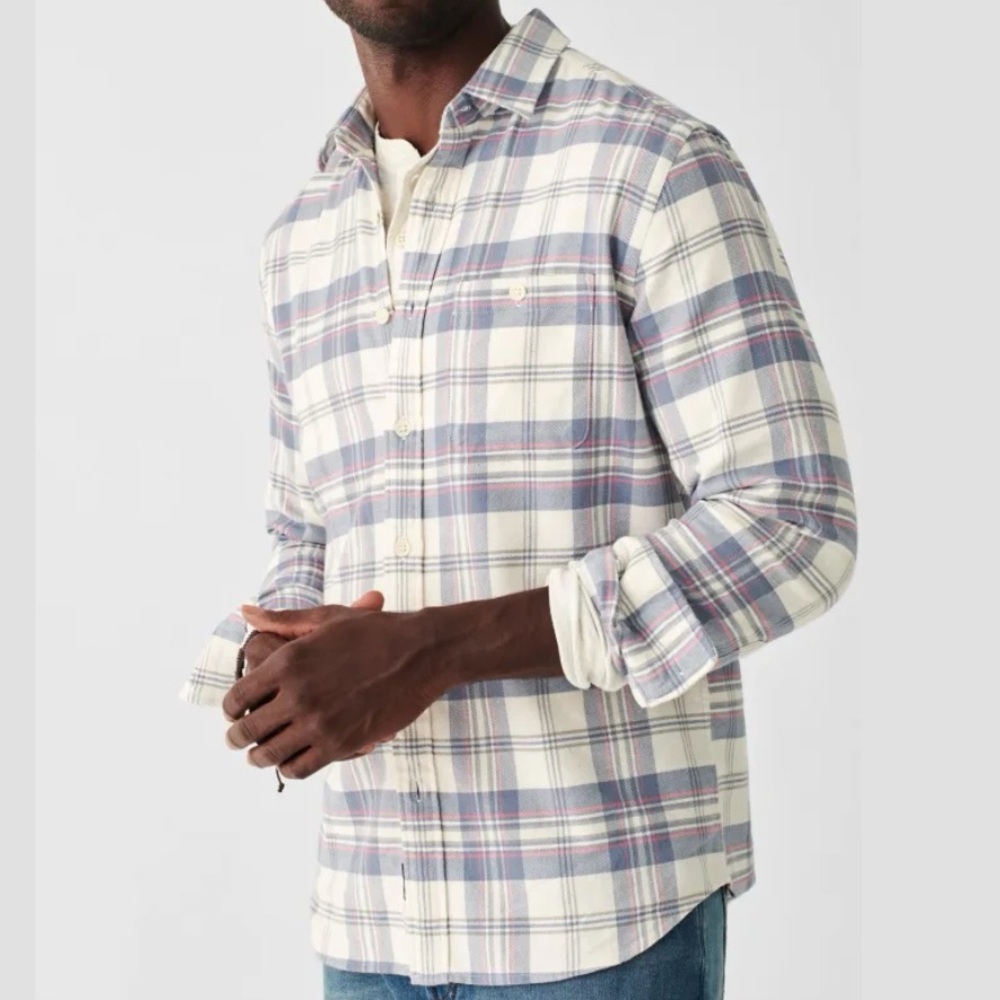 Faherty Stretch Seaview Flannel Shirt - Men’s Large - Great Condition